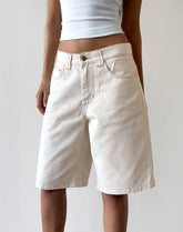 Low Rise Skater Short in Off White