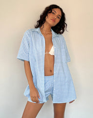 Smith Oversized Shirt in Blue Gingham