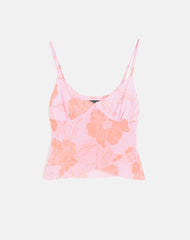 Sorira Flare Top in Floral Pink and Orange