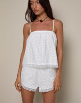 Strapa Cami Top in Broderie Ivory