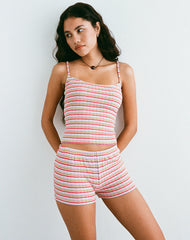 Sunala Cami Top in Stripe Rib Pink and Lilac