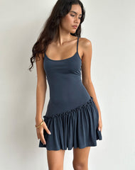 Suvi Cami Mini Dress in Ocean Storm