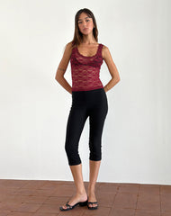 Tahoa Top in Orchid Lace Burgundy