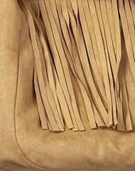 Teria Tassel Bag in Suede Tan