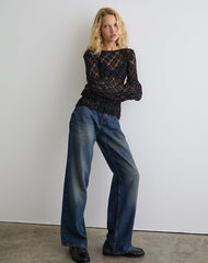 Tate Jumper in Metallic Black