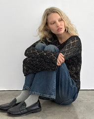 Tate Jumper in Metallic Black