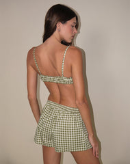 Laboxe Shorts in Olive Gingham