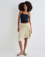 Tomoe Halter Neck Top in Rayon Jersey Navy