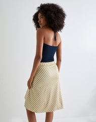 Tomoe Halter Neck Top in Rayon Jersey Navy