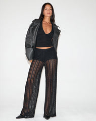 Torian Trouser in Carnation Lace Black