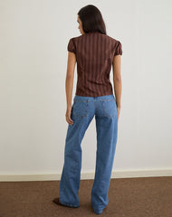 Ulsan Shirt in Poplin Stripe Brown