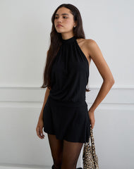 Vaklina Mini Dress in Rayon Jersey Black