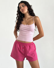 Voir Short in Poplin Red and Pink Stripe