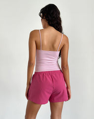 Voir Short in Poplin Red and Pink Stripe