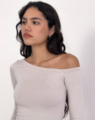 Wakana Asymmetric Long Sleeve Top in Cannoli Cream