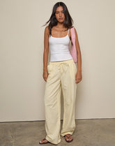 Wasic Wide Leg Trouser in Lemon