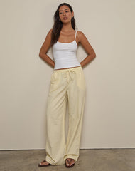 Wasic Wide Leg Trouser in Lemon