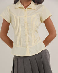 Wilmot Blouse in Buttermilk Yellow Poplin