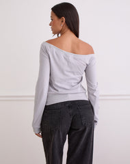 Yacin Slouchy Top in Silver