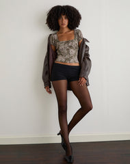 Yakova Blouse in Woven Floral Green