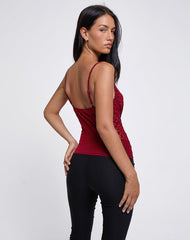 Alcesta Cami Top in Heart Flock Maroon