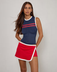 Andeci Sport Skort in Red with White Binding