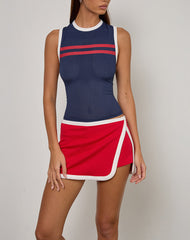 Andeci Sport Skort in Red with White Binding