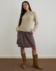 Anitra Cardigan in Cable Knit Beige