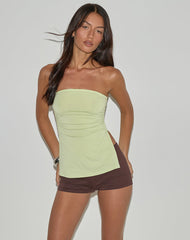 Aravie Ruched Bandeau Top in Pistachio