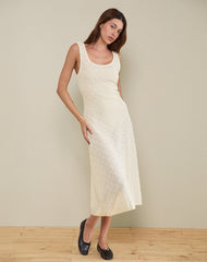 Ashtin Midi Dress in Pointelle Ivory