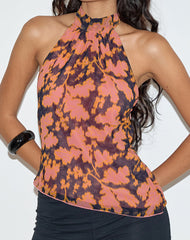 Astina Halterneck Top in Furnishing Floral