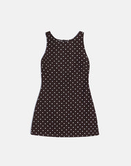 Ayana Open Back Mini Dress in Medium Polka Brown