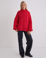Amato Oversized Jumper in Red