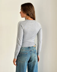 Binta Zip Through Jacket in Grey Marl