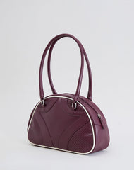 Bowler Bag in Cream and Burgundy