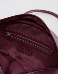 Bowler Bag in Cream and Burgundy