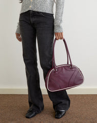 Bowler Bag in Cream and Burgundy