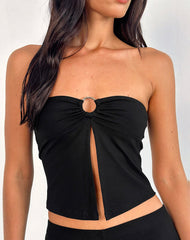 Brea Hardware Butterfly Top in Rayon Jersey Black