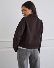 Calva Boxy Jacket in Chocolate Brown