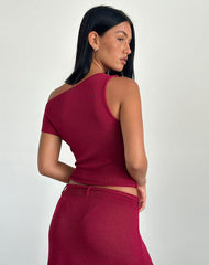 Calypso Top in Sheer Knit Red