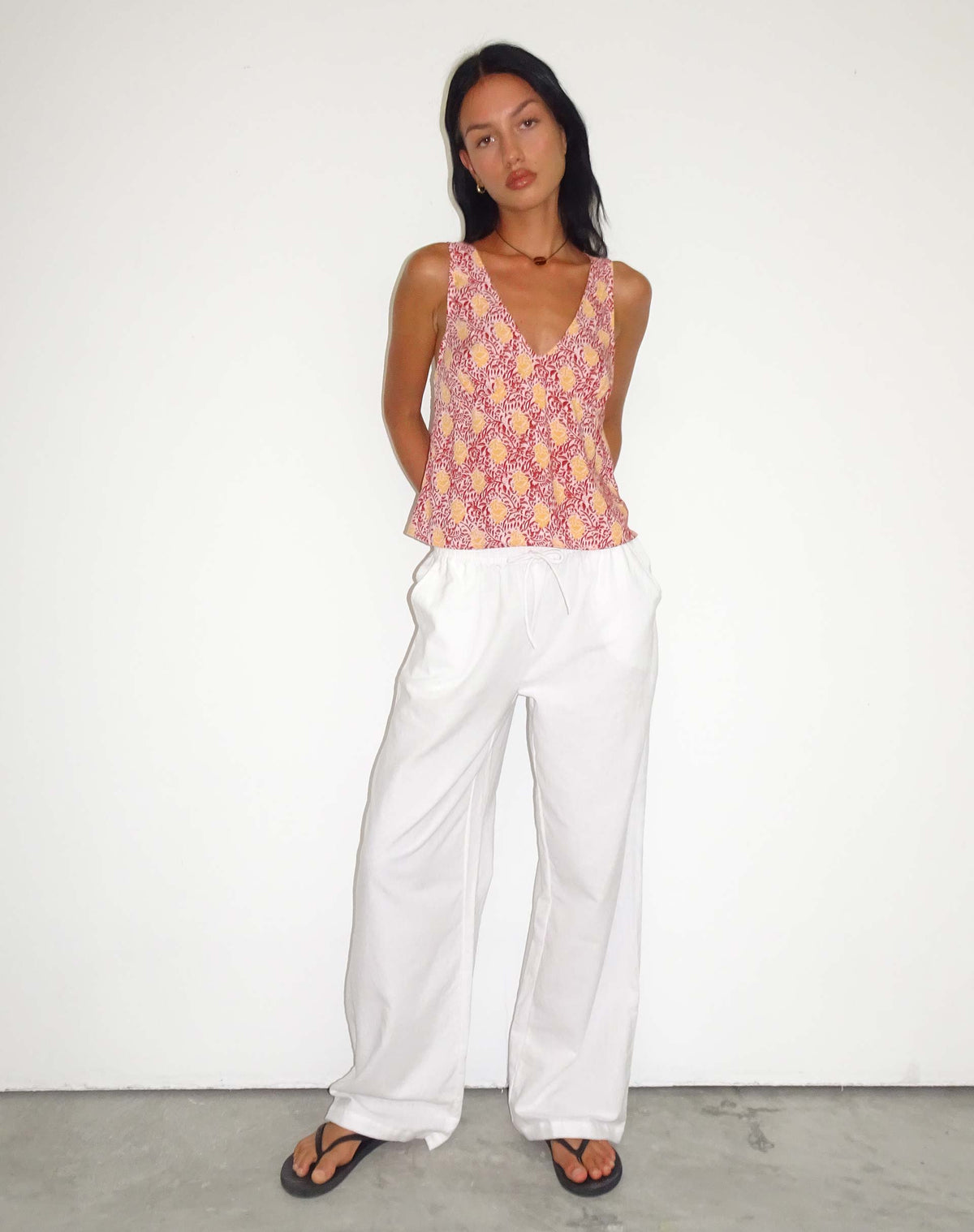 Wasic Wide Leg Trouser in White
