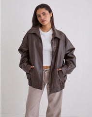 Cavita Jacket in PU Bitter Chocolate
