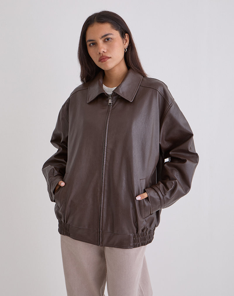 Cavita Jacket in PU Bitter Chocolate