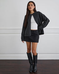 Carlin Mini Skirt in Twill Black