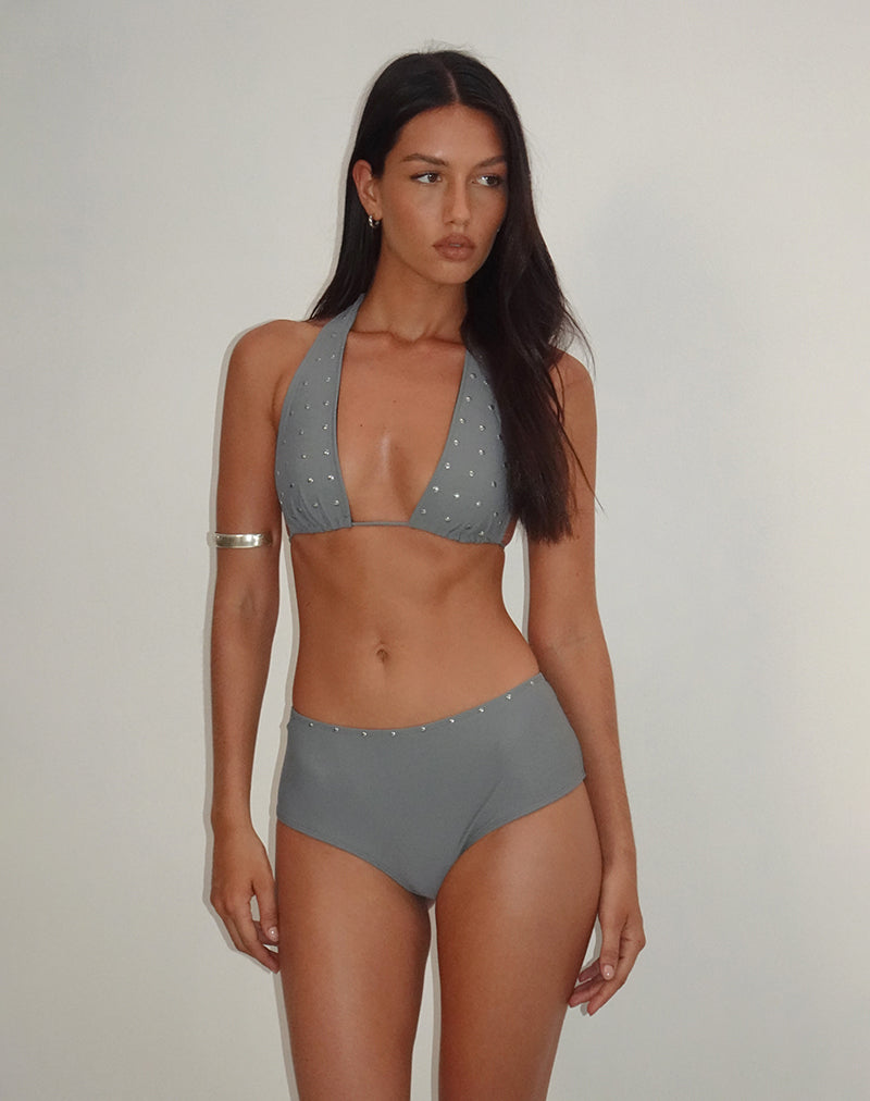 Kairi Bikini Bottom in Charcoal with Studs