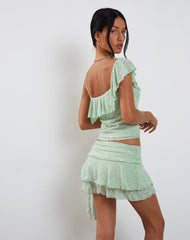 Theri Skirt in Shadow Floral Sage