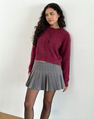 Cida Pleated Mini Skirt in Dark Charcoal