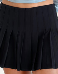 Cida Small Pleat Mini Skirt in Navy