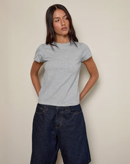 Clio Baggy Tee in Grey Marl