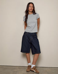 Clio Baggy Tee in Grey Marl